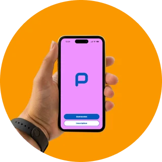 Photo d'un smartphone avec l'app L-pittet