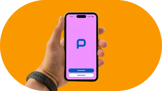 Photo d'un smartphone avec l'app L-pittet